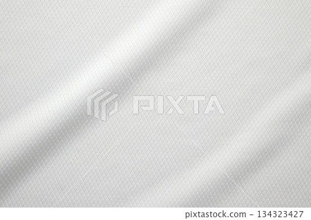 White sports clothing fabric football shirt jersey texture background 134323427