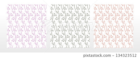 Collection of flower geometric patterns. Seamless vector backgrounds. Colored ornaments. Ornament for fabric, wallpaper, packaging. Decorative prints 134323512