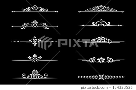 Vintage set. Floral elements for design monograms, invitations, frames, menus and labels. Graphic design of the website, cafes, boutiques, hotels, wedding invitations. 134323525