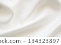 Abstract white fabric soft wave smooth texture surface background 134323897