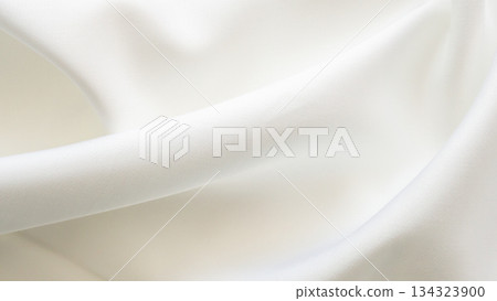 Abstract white fabric soft wave smooth texture surface background 134323900
