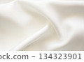 Abstract white fabric soft wave smooth texture surface background 134323901
