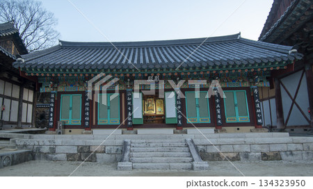 koreatemple with mountain koreatemple with mountain 134323950