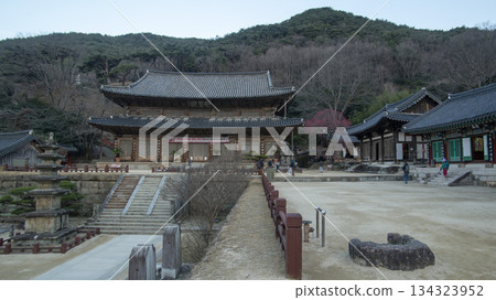 koreatemple with mountain koreatemple with mountain 134323952