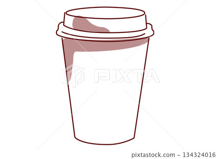 一張簡單的淺色外帶咖啡杯插圖 一張簡單的淺色外帶咖啡杯插圖 134324016