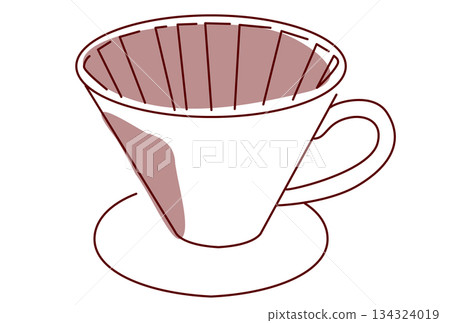 一個簡單的淺色咖啡滴濾器插圖 一個簡單的淺色咖啡滴濾器插圖 134324019