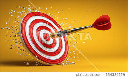 3D卡通飛鏢射中靶心 134324239