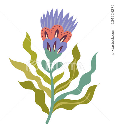 Folk Floral Spike Bloom Clipart Folk Floral Spike Bloom Clipart 134324273