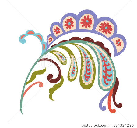 Paisley Folk Decorative Element vector 134324286