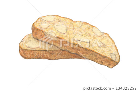 杏仁餅乾水彩鉛筆畫 杏仁餅乾水彩鉛筆畫 134325252