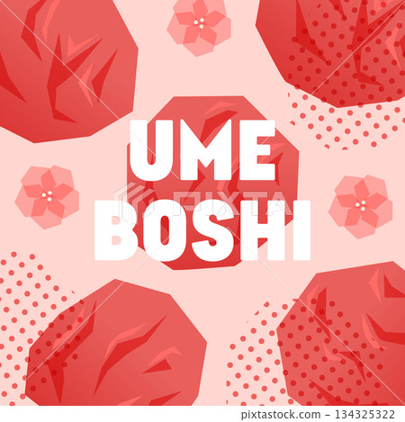 醃梅子的抽象插圖_方形 134325322