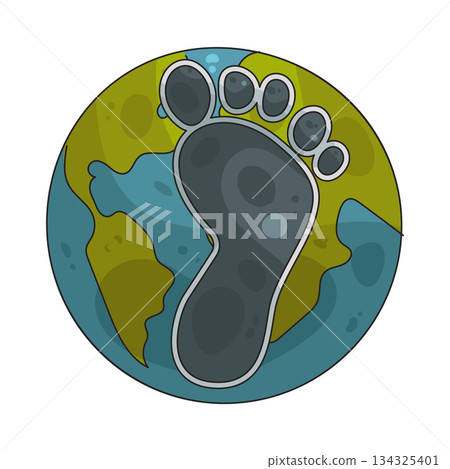 illustration of Carbon Footprint 134325401