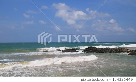 Waves in the Indian Ocean, Bara Beach, Sri Lanka. Waves in the Indian Ocean, Bara Beach, Sri Lanka. 134325449