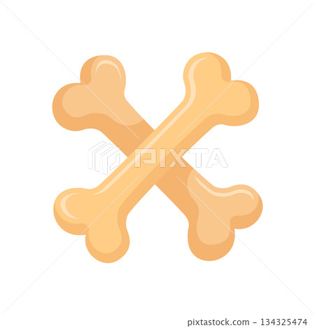Dog bone icon in flat style. Animal cookie vector illustration on isolated background. Skeleton bones sign business concept. Dog bone icon in flat style. Animal cookie vector illustration on isolated background. Skeleton bones sign business concept. 134325474