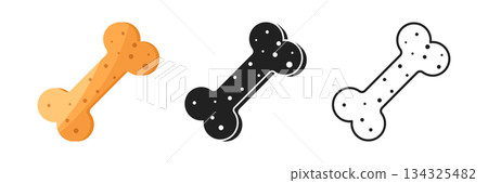 Dog bone icon in flat style. Animal cookie vector illustration on isolated background. Skeleton bones sign business concept. Dog bone icon in flat style. Animal cookie vector illustration on isolated background. Skeleton bones sign business concept. 134325482