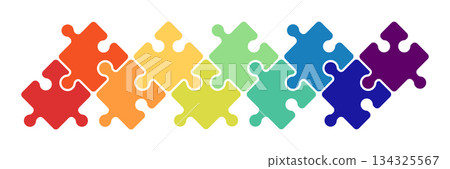 Jigsaw puzzle icon in flat style. Children game vector illustration on isolated background. Teamwork sign business concept. Jigsaw puzzle icon in flat style. Children game vector illustration on isolated background. Teamwork sign business concept. 134325567