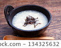Egg porridge topped with salted kelp Egg porridge topped with salted kelp 134325632