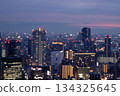 Osaka Umeda skyscrapers: Out-of-focus night view at twilight Osaka Umeda skyscrapers: Out-of-focus night view at twilight 134325645