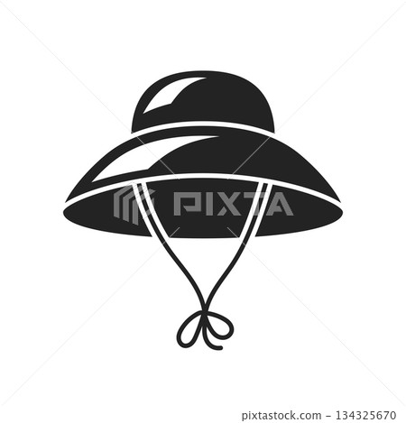 Straw hat icon in flat style. Summer headgear vector illustration on isolated background. Women headwear sign business concept. Straw hat icon in flat style. Summer headgear vector illustration on isolated background. Women headwear sign business concept. 134325670