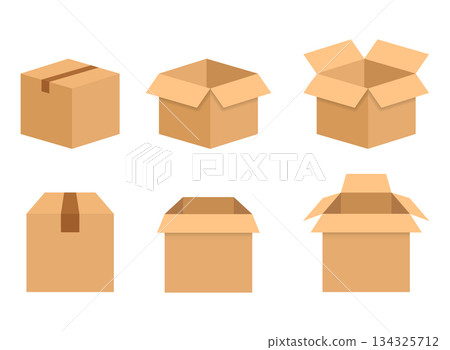 Cardboard box icon set collection in flat style. Package vector illustration on isolated background. Carton container sign business concept. Cardboard box icon set collection in flat style. Package vector illustration on isolated background. Carton container sign business concept. 134325712
