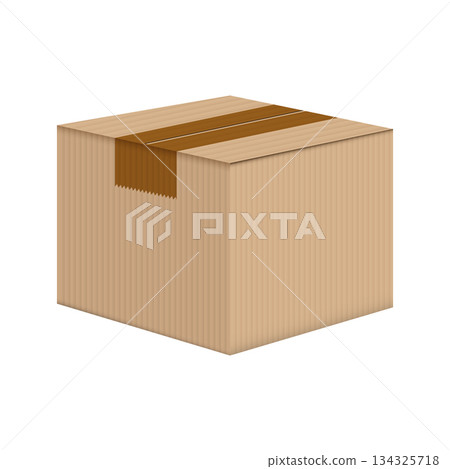 Cardboard box icon in flat style. Package vector illustration on isolated background. Carton container sign business concept. Cardboard box icon in flat style. Package vector illustration on isolated background. Carton container sign business concept. 134325718