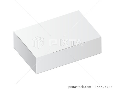 Cardboard box mockup icon in flat style. Package mock up vector illustration on isolated background. Carton container sign business concept. 134325722