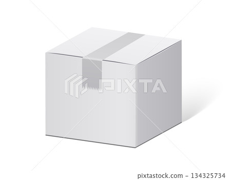 Cardboard box icon in flat style. Package vector illustration on isolated background. Carton container sign business concept. 134325734