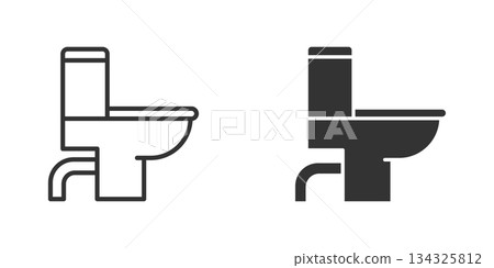 Toilet bowl icon in flat style. Hygiene vector illustration on isolated background. WC restroom sign business concept. Toilet bowl icon in flat style. Hygiene vector illustration on isolated background. WC restroom sign business concept. 134325812