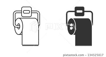 Toilet paper icon in flat style. Clean vector illustration on isolated background. WC restroom sign business concept. Toilet paper icon in flat style. Clean vector illustration on isolated background. WC restroom sign business concept. 134325817