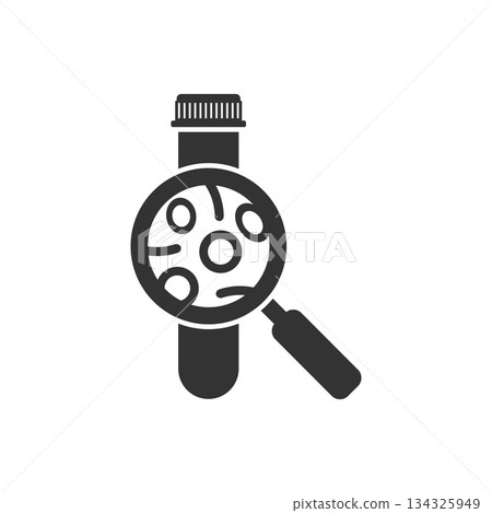 Blood test tube icon in flat style. Hematology vector illustration on isolated background. Laboratory flask sign business concept. 134325949