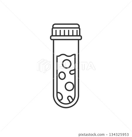 Blood test tube icon in flat style. Hematology vector illustration on isolated background. Laboratory flask sign business concept. 134325953