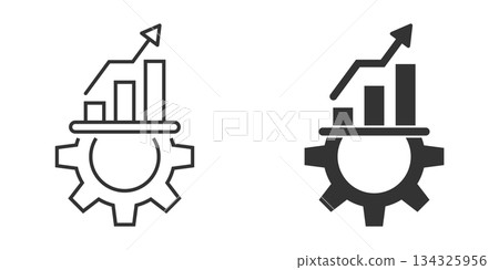 Productivity icon in flat style. Process strategy vector illustration on isolated background. Seo analytics sign business concept. Productivity icon in flat style. Process strategy vector illustration on isolated background. Seo analytics sign business concept. 134325956