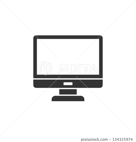 Personal computer in flat style. Desktop pc vector illustration on isolated background. Monitor display sign business concept. 134325974
