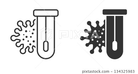Coronavirus test icon in flat style. covid-19 vector illustration on isolated background. Medical diagnostic sign business concept. Coronavirus test icon in flat style. covid-19 vector illustration on isolated background. Medical diagnostic sign business concept. 134325983