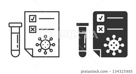 Coronavirus test icon in flat style. covid-19 vector illustration on isolated background. Medical diagnostic sign business concept. Coronavirus test icon in flat style. covid-19 vector illustration on isolated background. Medical diagnostic sign business concept. 134325985