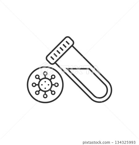 Coronavirus test icon in flat style. covid-19 vector illustration on isolated background. Medical diagnostic sign business concept. Coronavirus test icon in flat style. covid-19 vector illustration on isolated background. Medical diagnostic sign business concept. 134325993