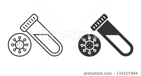 Coronavirus test icon in flat style. covid-19 vector illustration on isolated background. Medical diagnostic sign business concept. 134325994