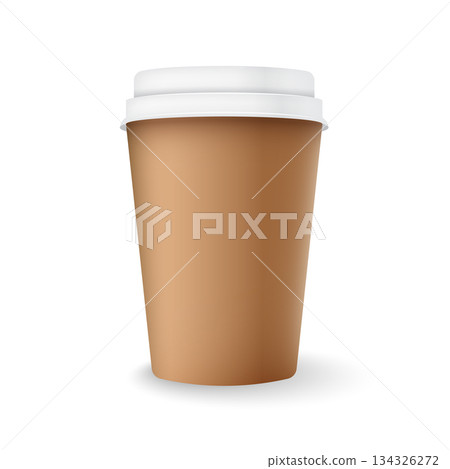 Coffee drink icon in flat style. Tea, cappuccino, latte vector illustration on isolated background. Paper cup sign business concept. 134326272