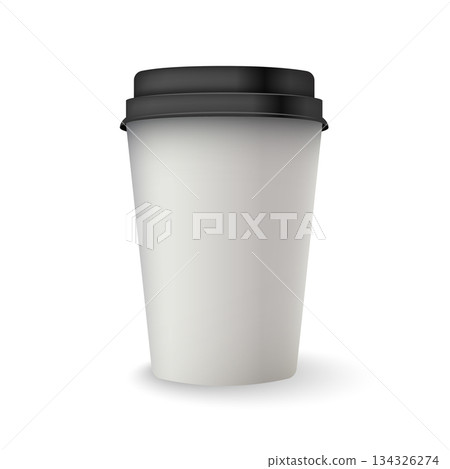 Coffee drink icon in flat style. Tea, cappuccino, latte vector illustration on isolated background. Paper cup sign business concept. 134326274