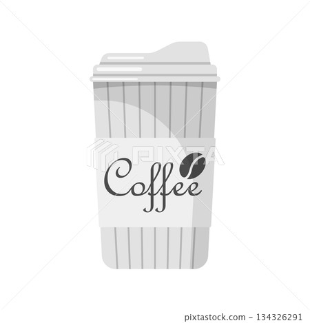 Coffee drink icon in flat style. Tea, cappuccino, latte vector illustration on isolated background. Paper cup sign business concept. 134326291
