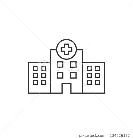 Hospital building icon in flat style. Medical clinic vector illustration on isolated background. Medicine sign business concept. Hospital building icon in flat style. Medical clinic vector illustration on isolated background. Medicine sign business concept. 134326322