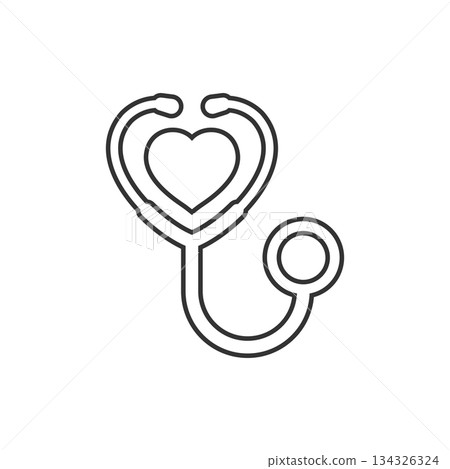 Stethoscope icon in flat style. Heart diagnostic vector illustration on isolated background. Medicine sign business concept. Stethoscope icon in flat style. Heart diagnostic vector illustration on isolated background. Medicine sign business concept. 134326324