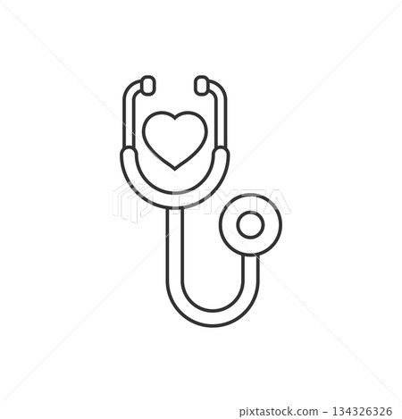 Stethoscope icon in flat style. Heart diagnostic vector illustration on isolated background. Medicine sign business concept. Stethoscope icon in flat style. Heart diagnostic vector illustration on isolated background. Medicine sign business concept. 134326326