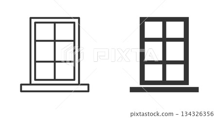 Window icon in flat style. Casement vector illustration on isolated background. House interior sign business concept. Window icon in flat style. Casement vector illustration on isolated background. House interior sign business concept. 134326356