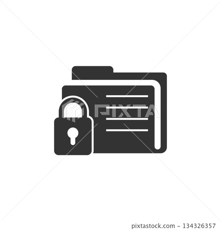 Files folder permission icon in flat style. Document access vector illustration on isolated background. Secret archive sign business concept. Files folder permission icon in flat style. Document access vector illustration on isolated background. Secret archive sign business concept. 134326357