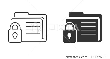 Files folder permission icon in flat style. Document access vector illustration on isolated background. Secret archive sign business concept. Files folder permission icon in flat style. Document access vector illustration on isolated background. Secret archive sign business concept. 134326359