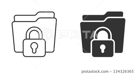 Files folder permission icon in flat style. Document access vector illustration on isolated background. Secret archive sign business concept. 134326365