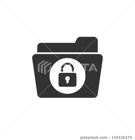 Files folder permission icon in flat style. Document access vector illustration on isolated background. Secret archive sign business concept. 134326374