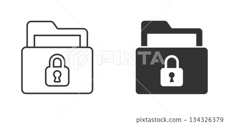 Files folder permission icon in flat style. Document access vector illustration on isolated background. Secret archive sign business concept. 134326379
