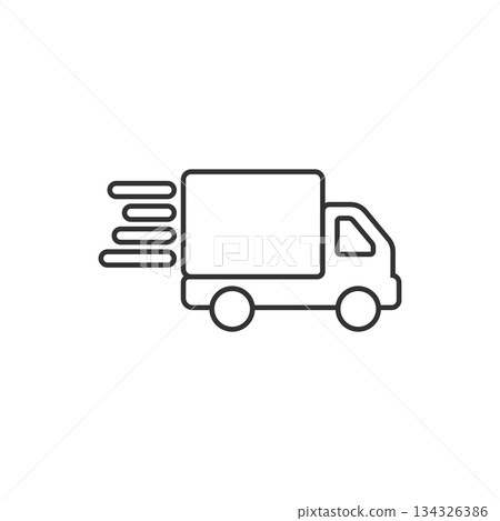 Shipping fast icon in flat style. Delivery truck vector illustration on isolated background. Express logistic sign business concept. 134326386